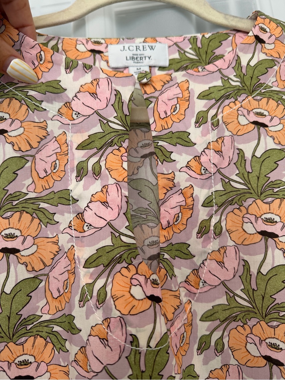 J.Crew Liberty Floral Cotton Popover Blouse Medium - Picture 3 of 11
